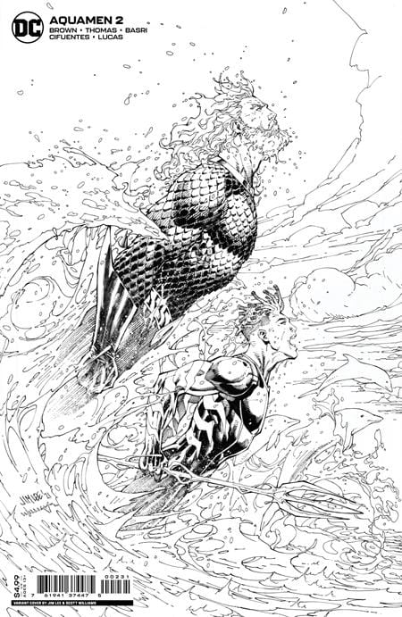 DC COMICS COMIC BOOK VF/NM AQUAMEN #2 CVR C JIM LEE OVER SHIP CARD STOCK VAR