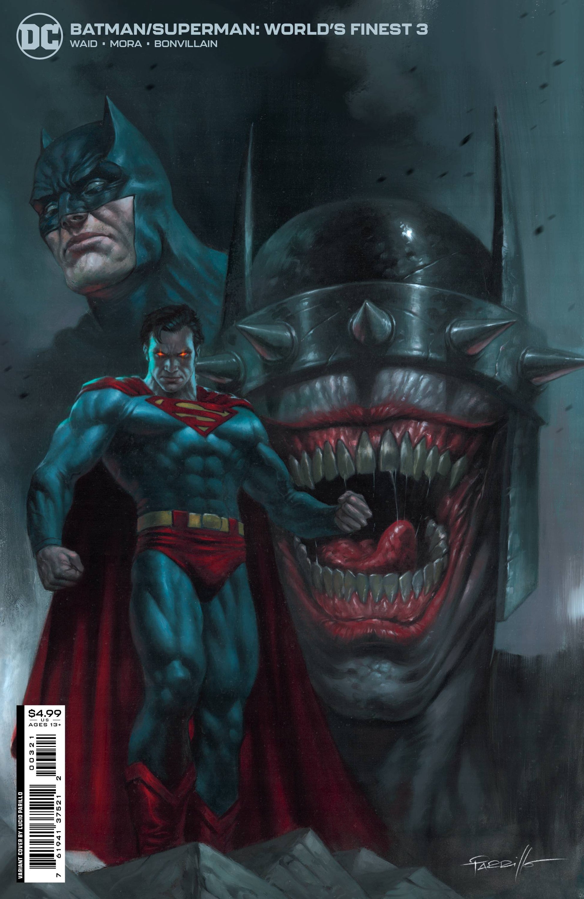 DC COMICS COMIC BOOK VF/NM BATMAN SUPERMAN WORLDS FINEST #3 CVR B PARRILLO CARD STOCK