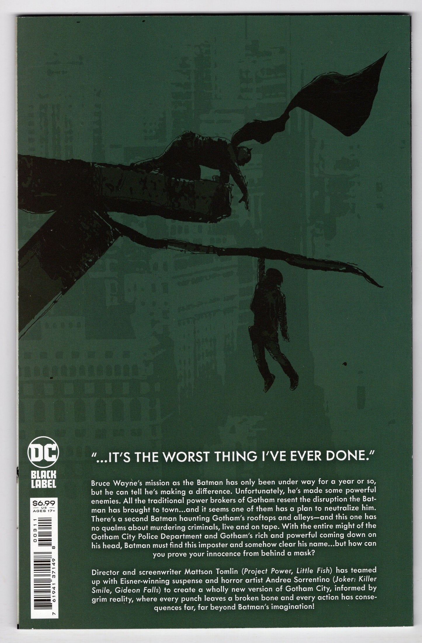 DC Comics COMIC BOOK VF/NM Batman The Imposter #3 (Of 3) Cover A Andrea Sorrentino (Mature)