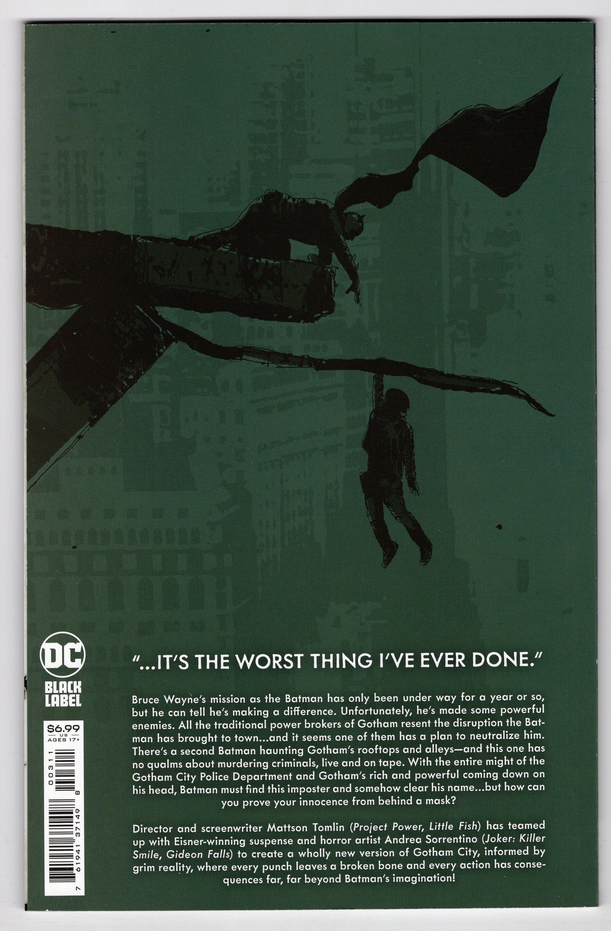 DC Comics COMIC BOOK VF/NM Batman The Imposter #3 (Of 3) Cover A Andrea Sorrentino (Mature)