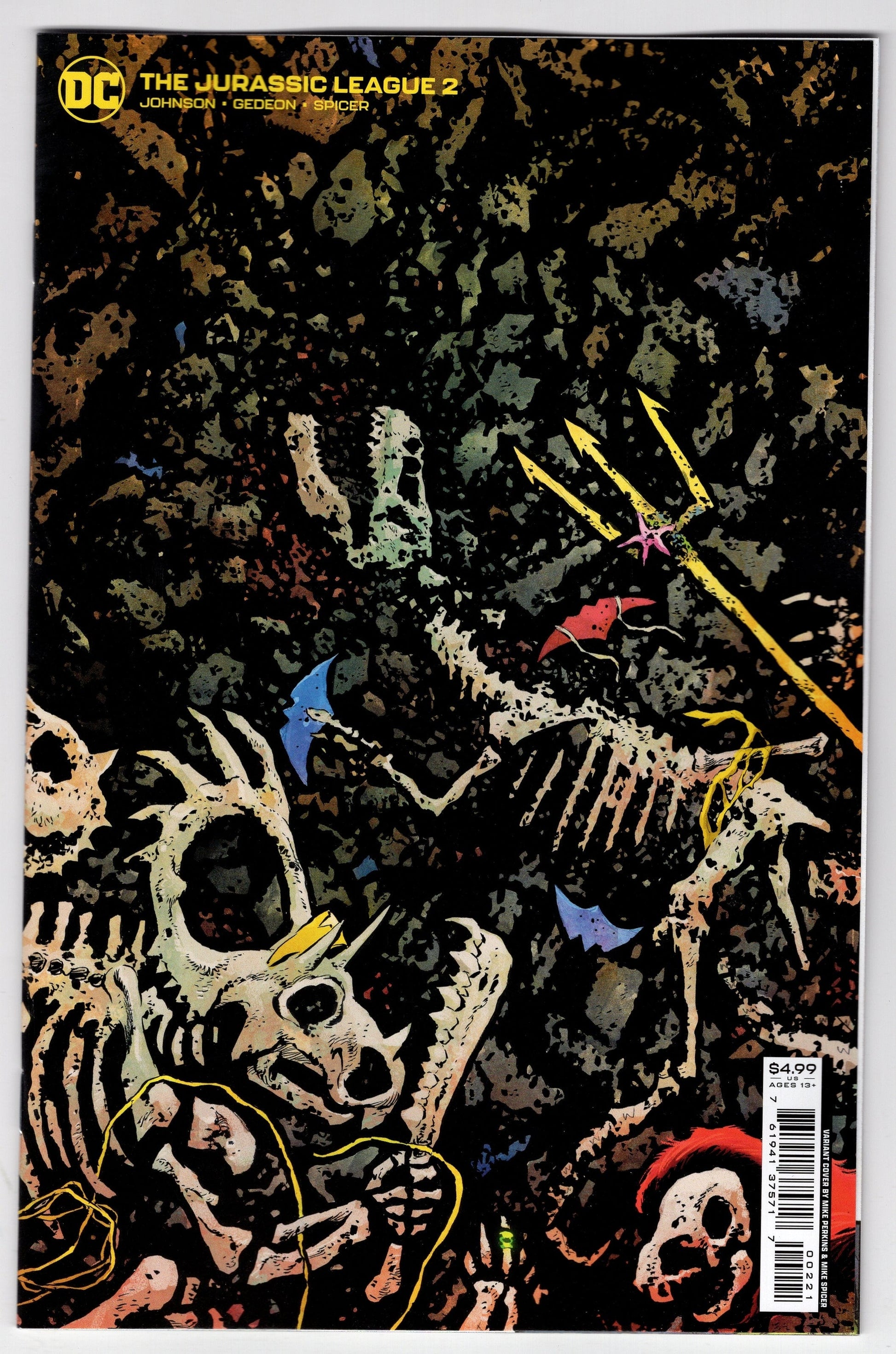 DC COMICS COMIC BOOK VF/NM JURASSIC LEAGUE #2 CVR B PERKINS CARD STOCK VARIANT