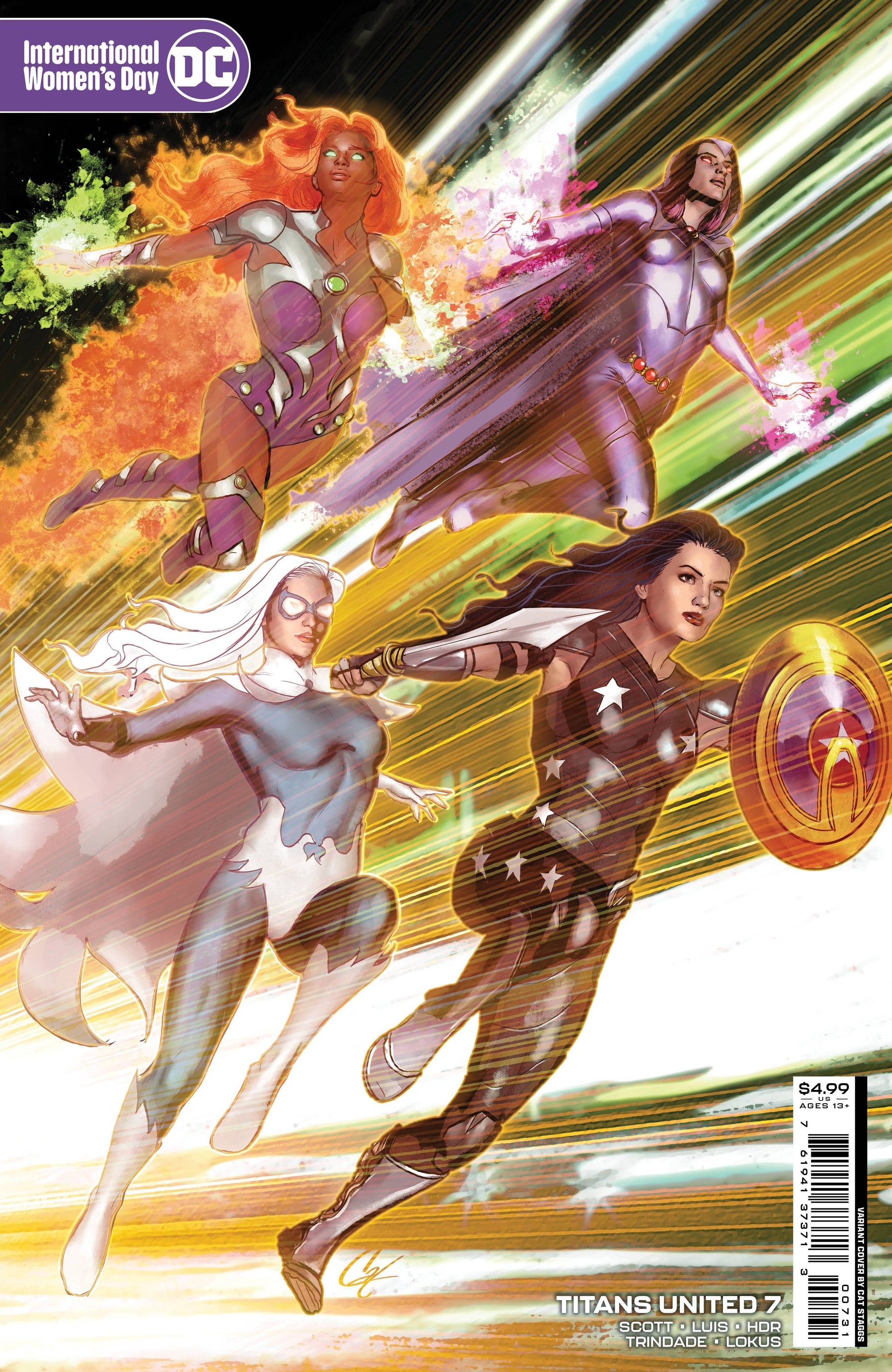 DC COMICS COMIC BOOK VF/NM TITANS UNITED #7 (OF 7) CVR C STAGGS CARD STOCK VAR