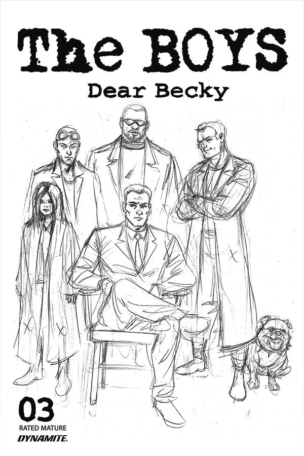 DYNAMITE COMIC BOOK BOYS DEAR BECKY #3 ROBERTSON LINE ART PREMIUM FOC BONUS VAR