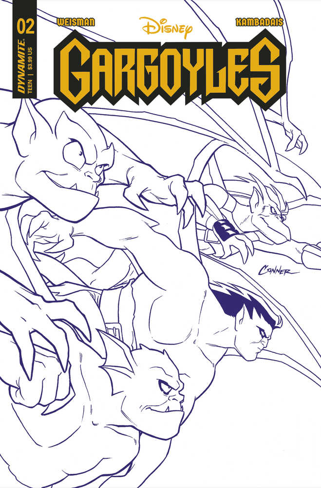 DYNAMITE COMIC BOOK Gargoyles #2 Cover J 20 Copy Variant Edition Conner Purple Line Art
