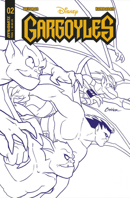 DYNAMITE COMIC BOOK Gargoyles #2 Cover J 20 Copy Variant Edition Conner Purple Line Art