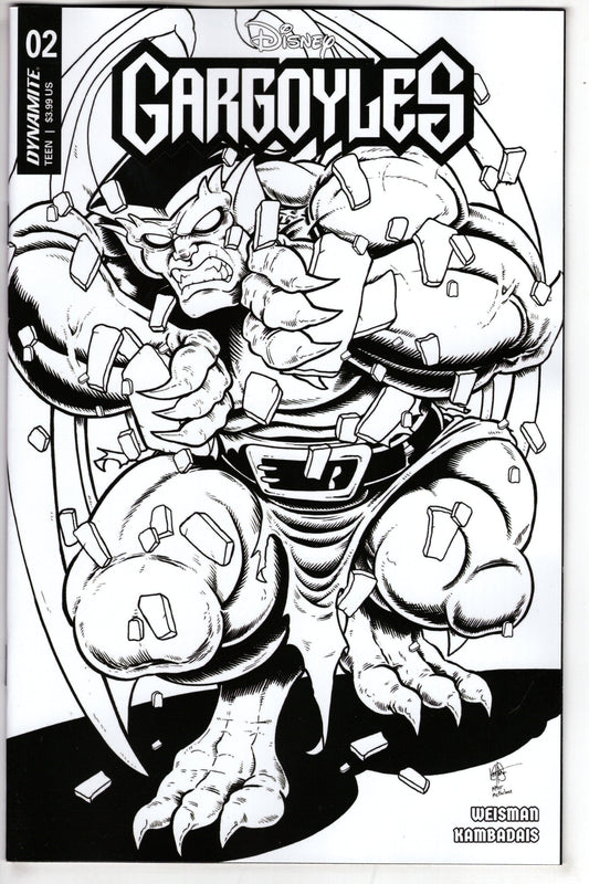 DYNAMITE COMIC BOOK Gargoyles #2 Cover V 7 Copy Foc Variant Edition Haeser Line Art