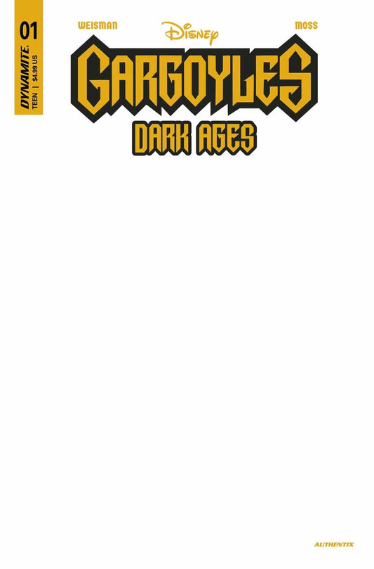 DYNAMITE COMIC BOOK GARGOYLES DARK AGES #1 CVR G BLANK AUTHENTIX