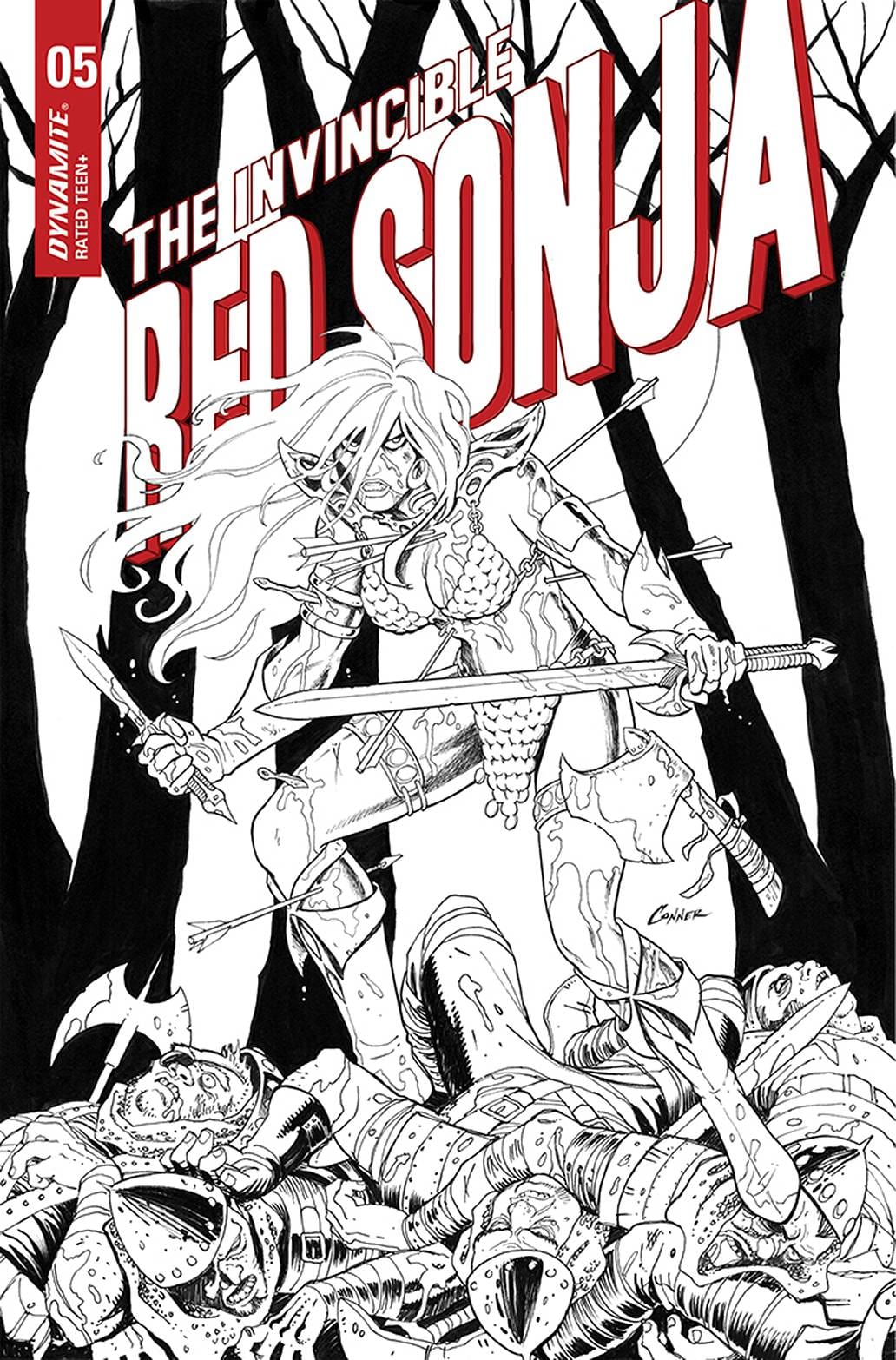 DYNAMITE COMIC BOOK INVINCIBLE RED SONJA #5 CVR G 15 COPY INCV CONNER B&W