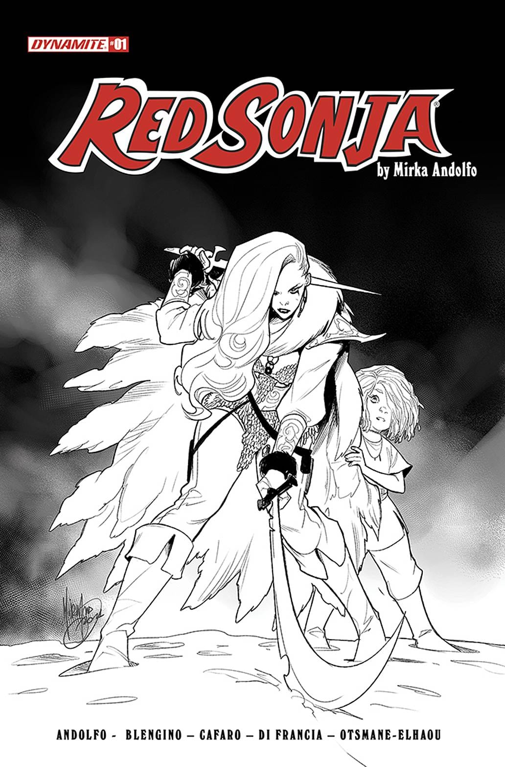 DYNAMITE COMIC BOOK RED SONJA (2021) #1 CVR H 15 COPY INCV ANDOLFO B&W