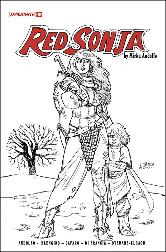 DYNAMITE COMIC BOOK RED SONJA (2021) #1 CVR J 25 COPY INCV LINSNER B&W