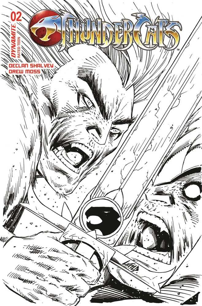 DYNAMITE COMIC BOOK Thundercats #2 Cover Zb 10 Copy Foc Variant Edition Rob Liefeld Black & White