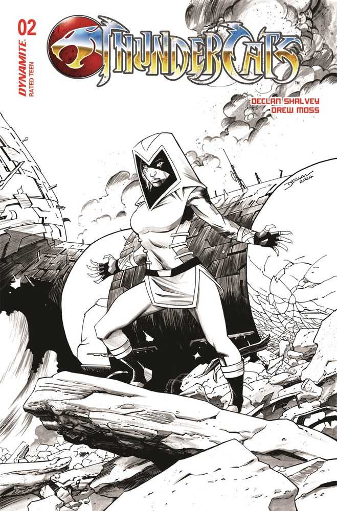 DYNAMITE COMIC BOOK Thundercats #2 Cover Zc 10 Copy Foc Variant Edition Shalvey Calica Black & White