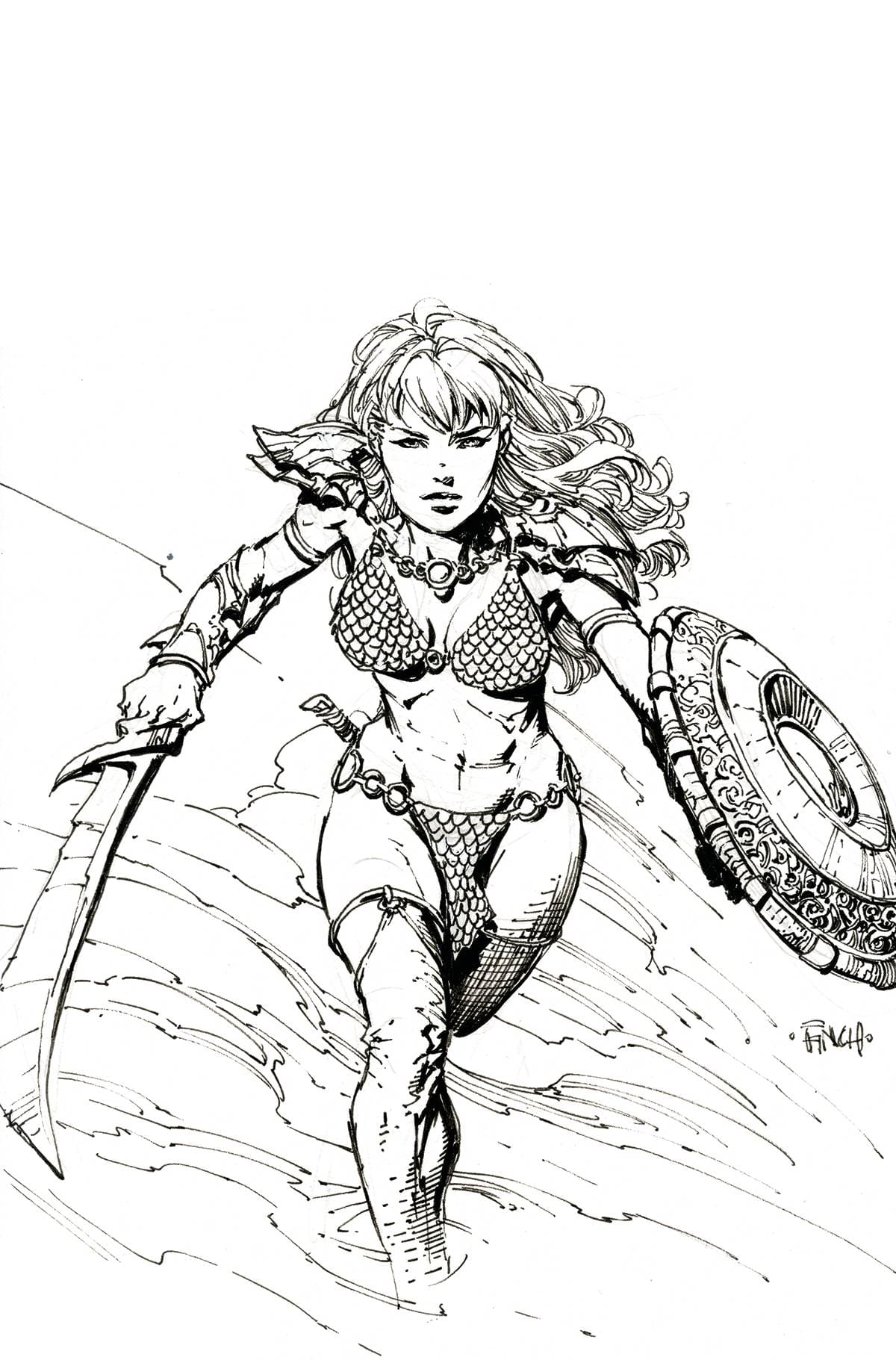 DYNAMITE COMIC BOOK UNBREAKABLE RED SONJA #2 CVR H 15 COPY INCV FINCH B&W VIRGIN