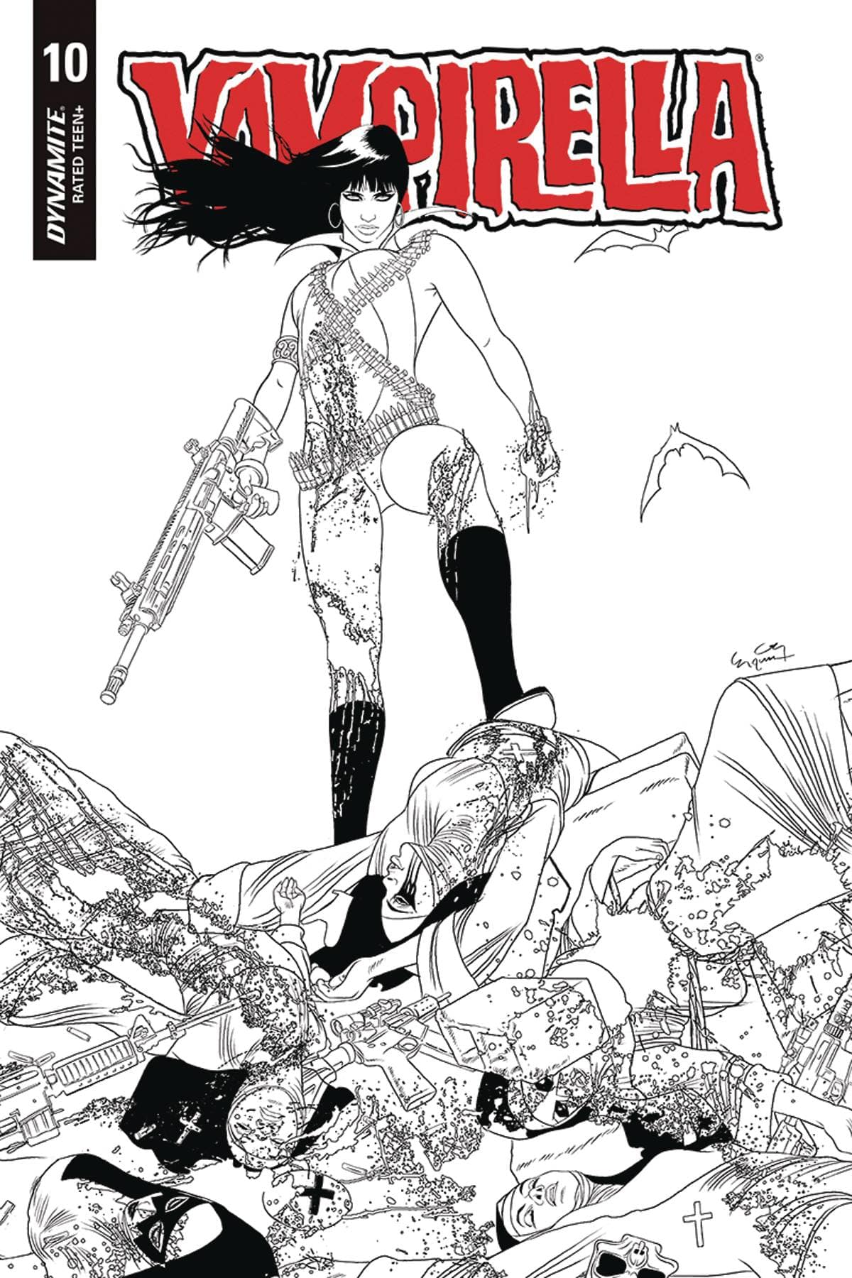 DYNAMITE COMIC BOOK VAMPIRELLA #10 20 COPY GUNDUZ B&W INCV