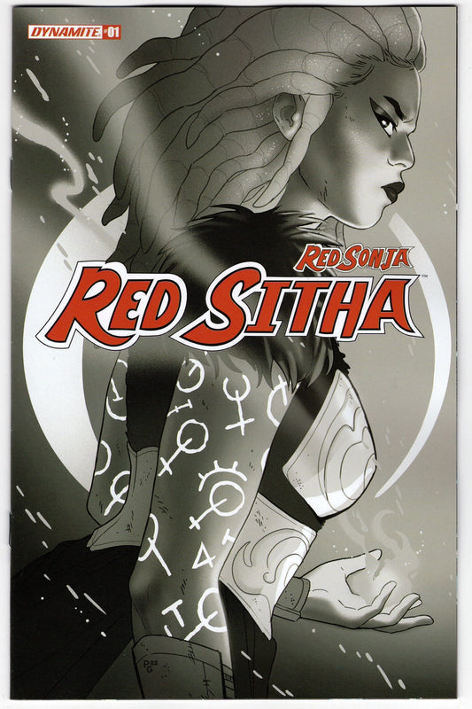 DYNAMITE COMIC BOOK VF/NM RED SONJA RED SITHA #1 CVR H 20 COPY INCV GANUCHEAU B&W