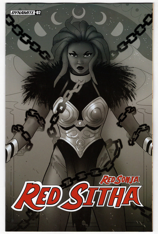 DYNAMITE COMIC BOOK VF/NM RED SONJA RED SITHA #2 CVR G 15 COPY INCV GANUCHEAU B&W