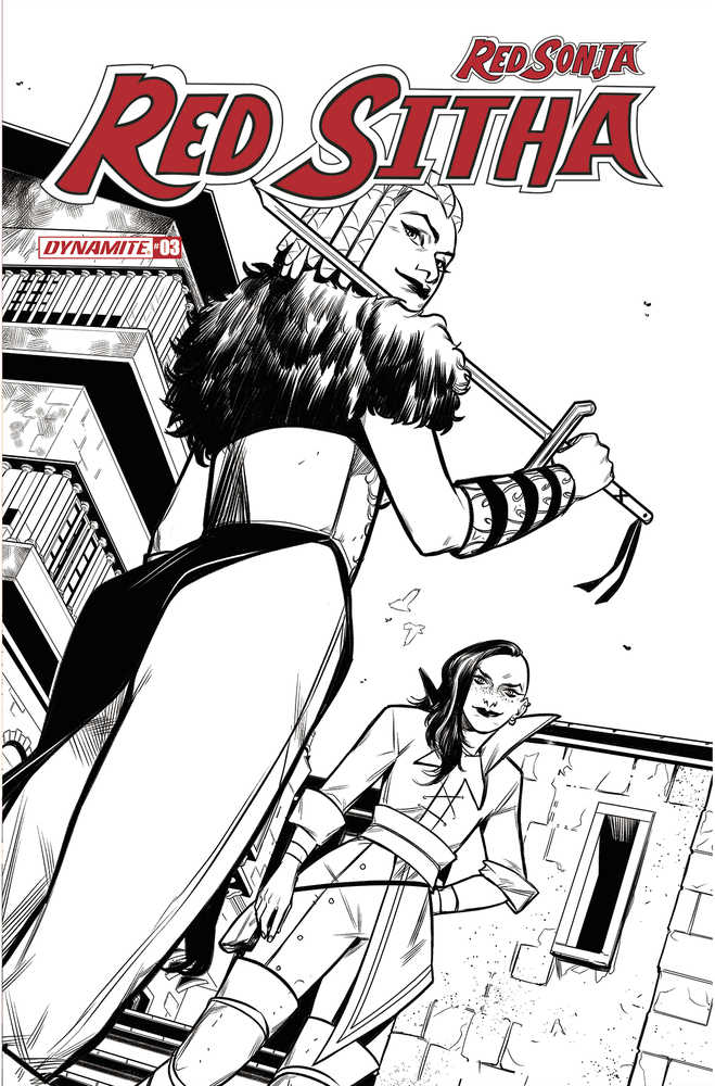 DYNAMITE COMIC BOOK VF/NM Red Sonja Red Sitha #3 Cover F 10 Copy Variant Edition Pinti Black & White