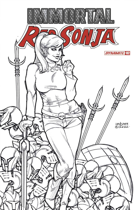 DYNAMITE COMIC BOOKS VF/NM IMMORTAL RED SONJA #2 CVR G 15 COPY INCV LINSNER LINE ART
