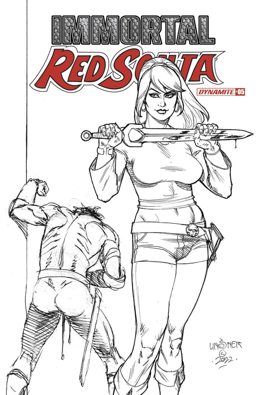 DYNAMITE COMIC BOOKS VF/NM IMMORTAL RED SONJA #5 CVR G 15 COPY INCV LINSNER B&W