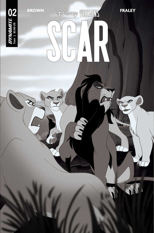 DYNAMITE Comics Disney Villains Scar #2 Cover G 10 Copy Variant Edition Forstner Black & White