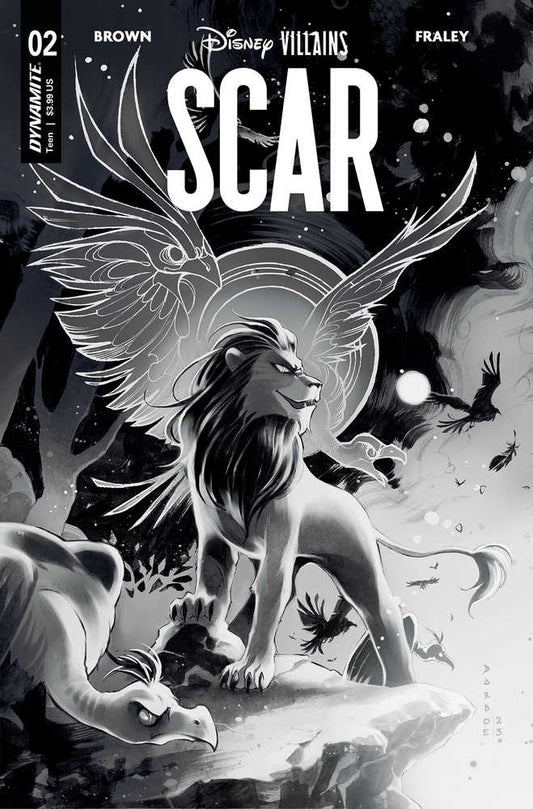 DYNAMITE Comics Disney Villains Scar #2 Cover H 15 Copy Variant Edition Darboe Black & White