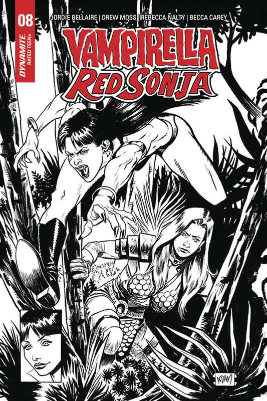 DYNAMITE DYNAMITE NM VAMPIRELLA RED SONJA #8 15 COPY GORHAM B&W HOMAGE INCV