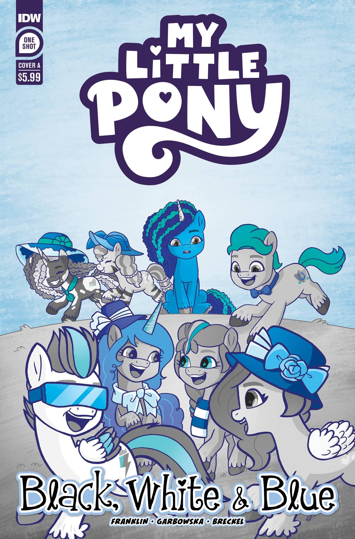 IDW PUBLISHING COMIC BOOK MY LITTLE PONY BLACK WHITE & BLUE #1 CVR A GARBOWSKA