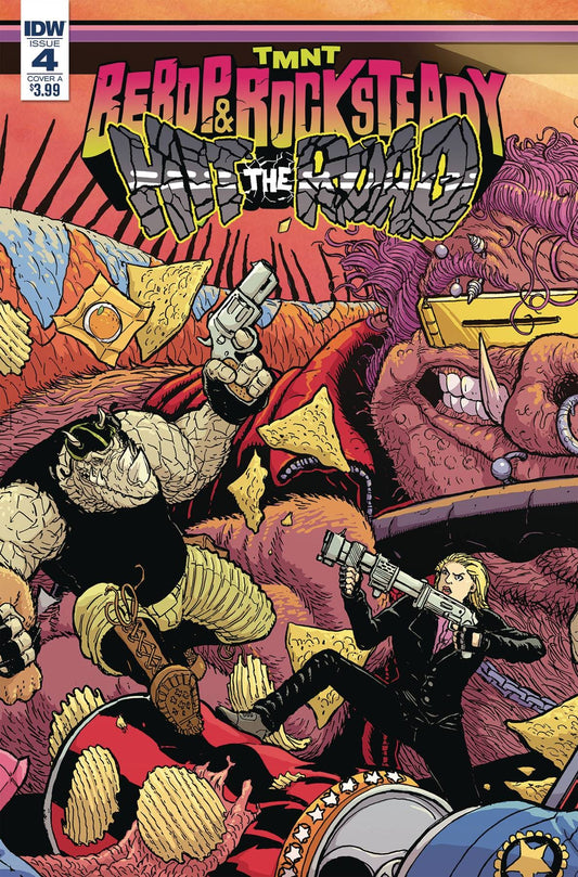 IDW PUBLISHING COMIC BOOK TMNT BEBOP ROCKSTEADY HIT THE ROAD #4 (OF 5) CVR A PITARRA