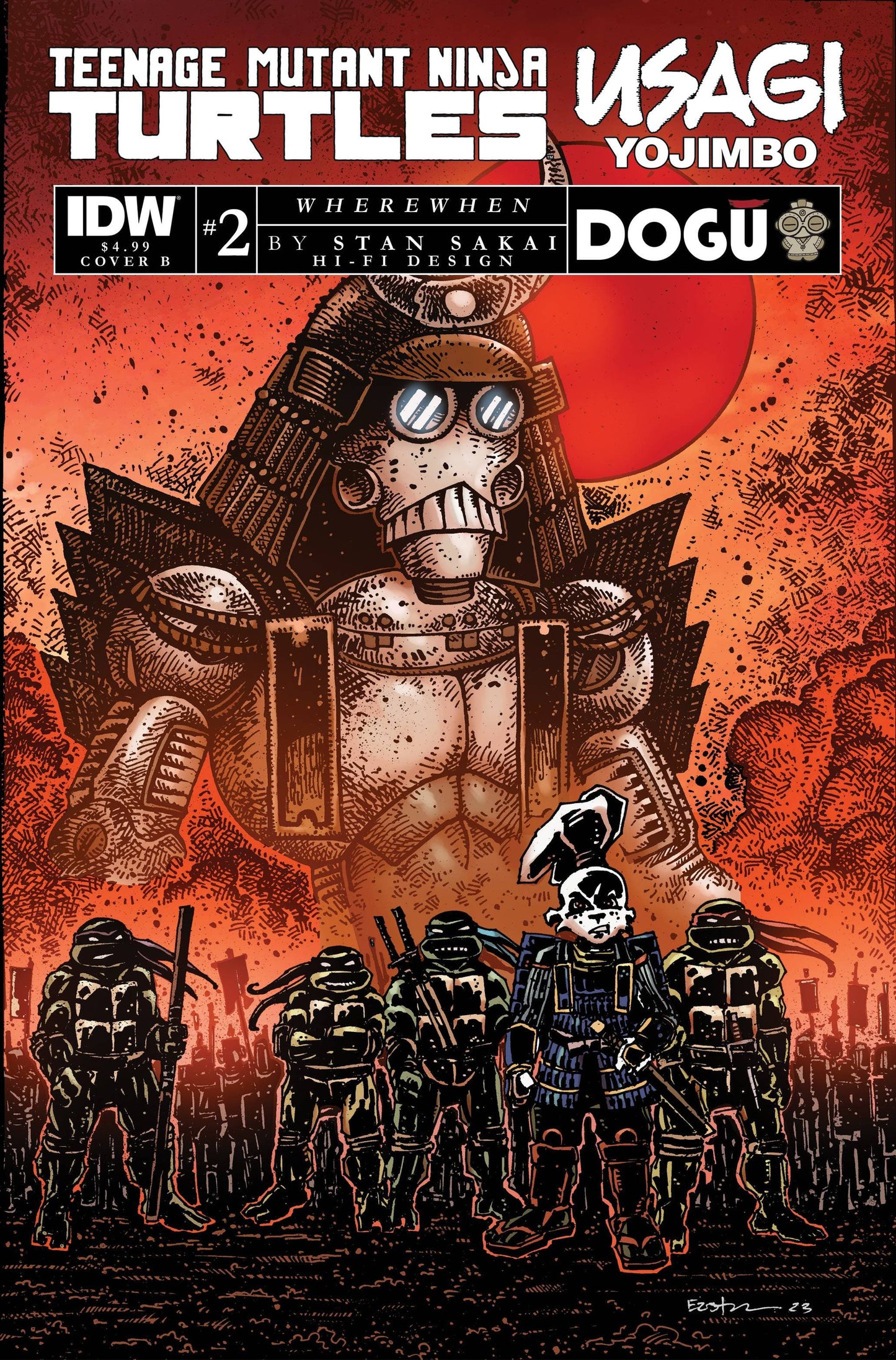 IDW PUBLISHING COMIC BOOK TMNT USAGI YOJIMBO WHEREWHEN #2 CVR B EASTMAN