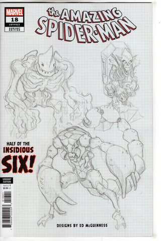 AMAZING SPIDER-MAN #18 MCGUINNESS DESIGN VAR - Packrat Comics