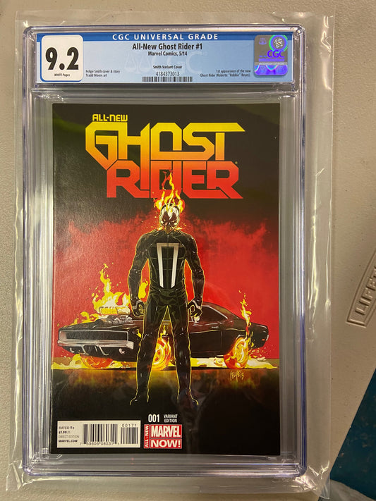 MARVEL COMICS CGC ALL NEW GHOST RIDER #1 CGC 9.2 SMITH VEHICLE VARIANT