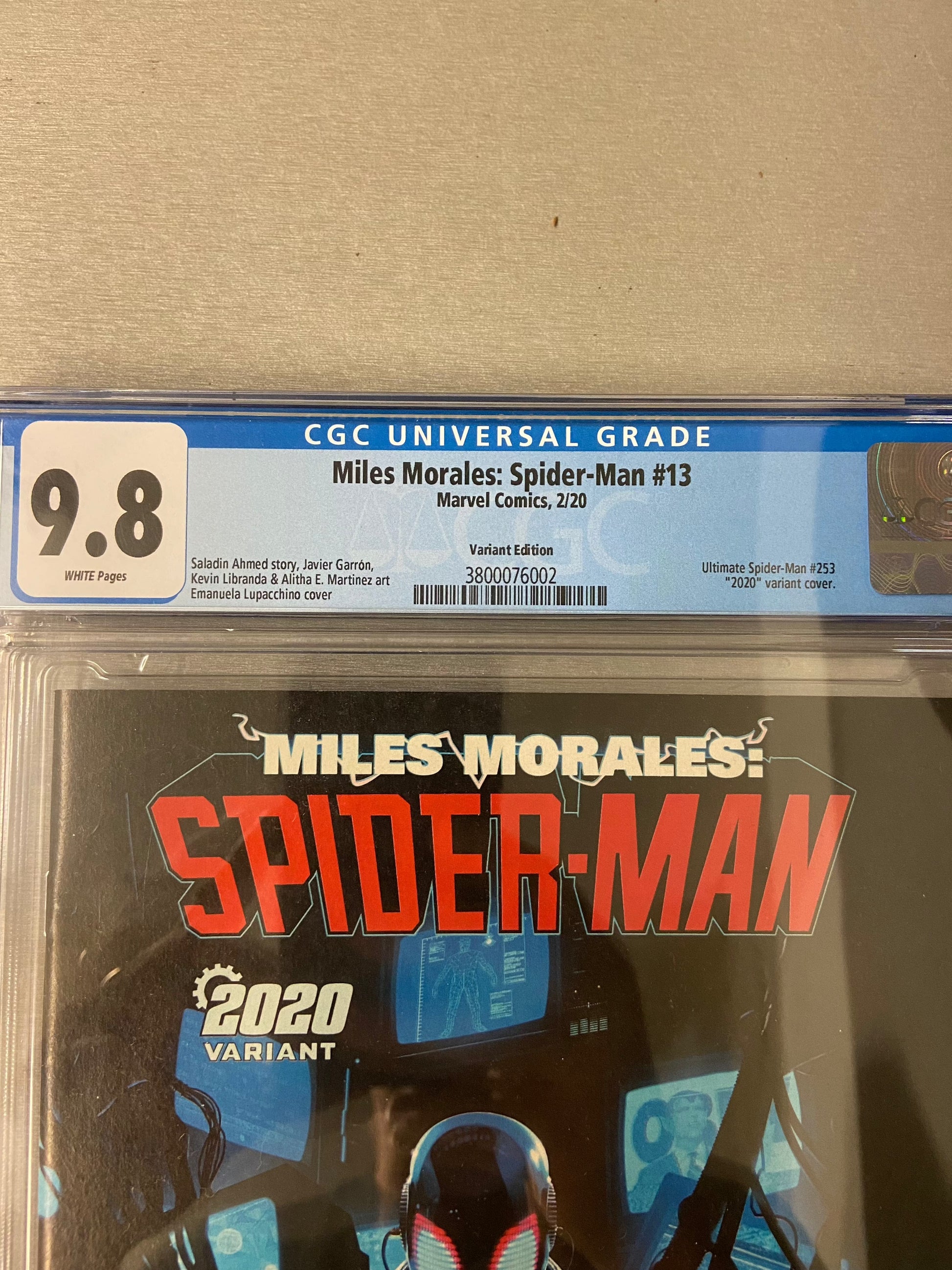 MARVEL COMICS CGC MILES MORALES SPIDER-MAN #13 RAHZZAH 2020 VARIANT CGC 9.8