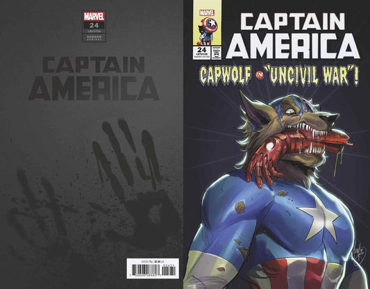 MARVEL COMICS COMIC BOOK CAPTAIN AMERICA #24 ANDOLFO CAP WOLF HORROR VAR