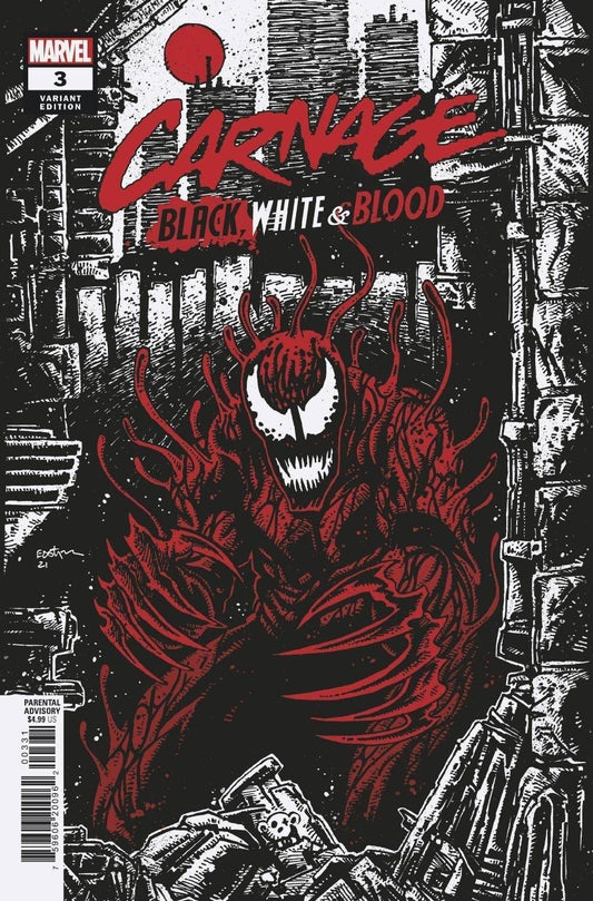 MARVEL COMICS COMIC BOOK CARNAGE BLACK WHITE AND BLOOD #3 (OF 4) EASTMAN VAR