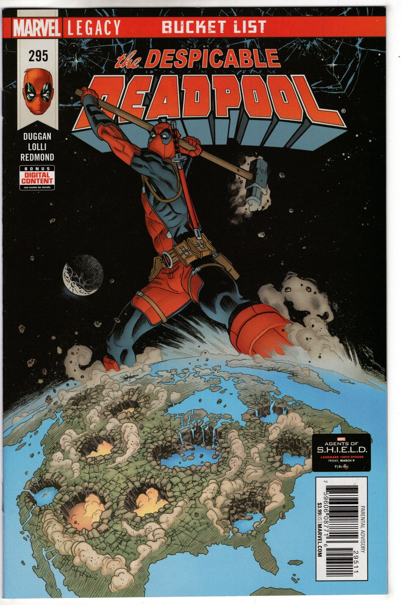 MARVEL COMICS COMIC BOOK DESPICABLE DEADPOOL #295 LEG VF/NM