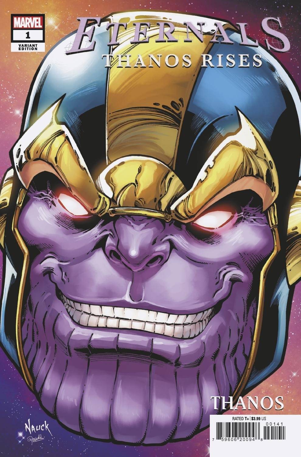MARVEL COMICS COMIC BOOK ETERNALS THANOS RISES #1 TODD NAUCK HEADSHOT VAR