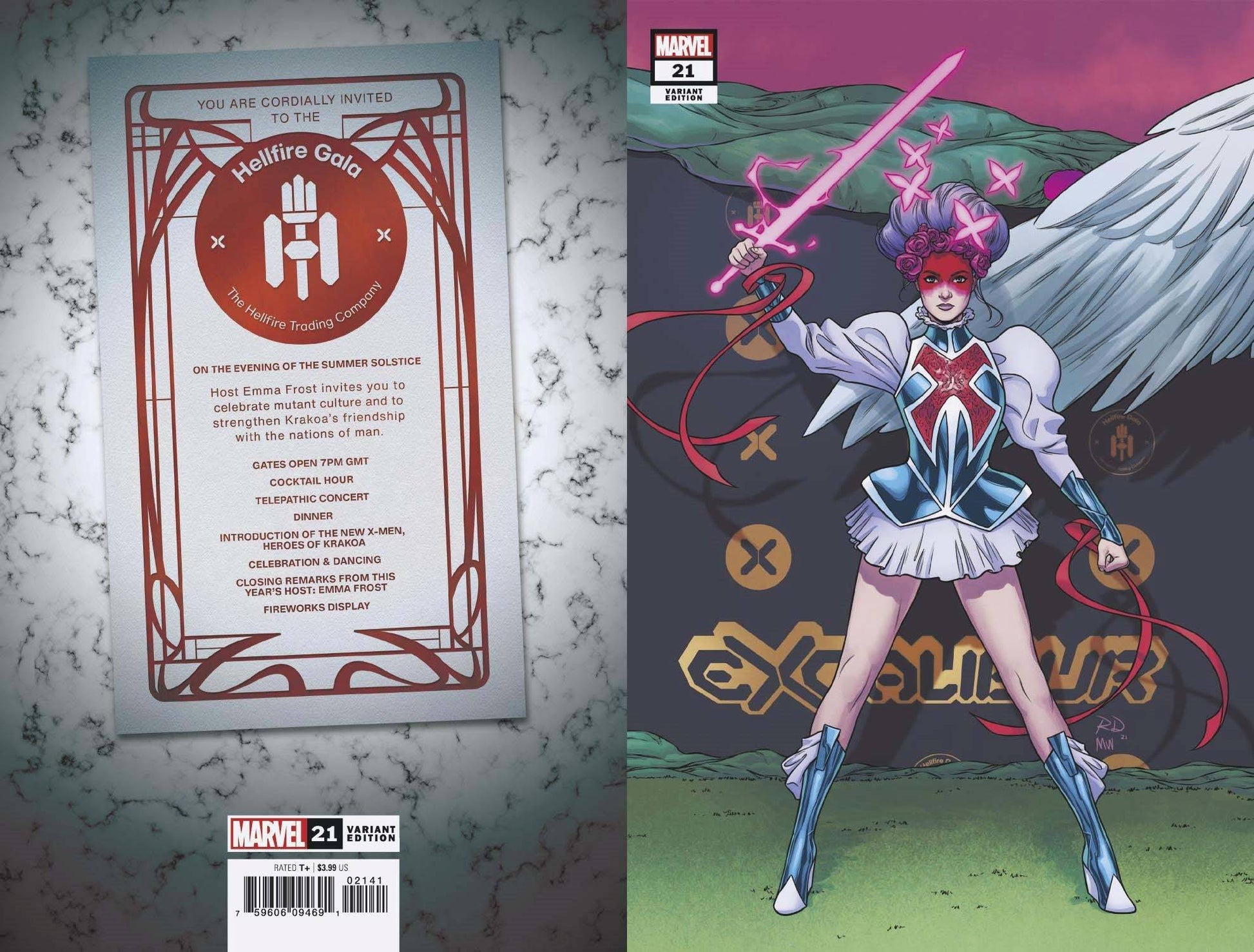 MARVEL COMICS COMIC BOOK EXCALIBUR #21 DAUTERMAN CONNECTING VAR GALA