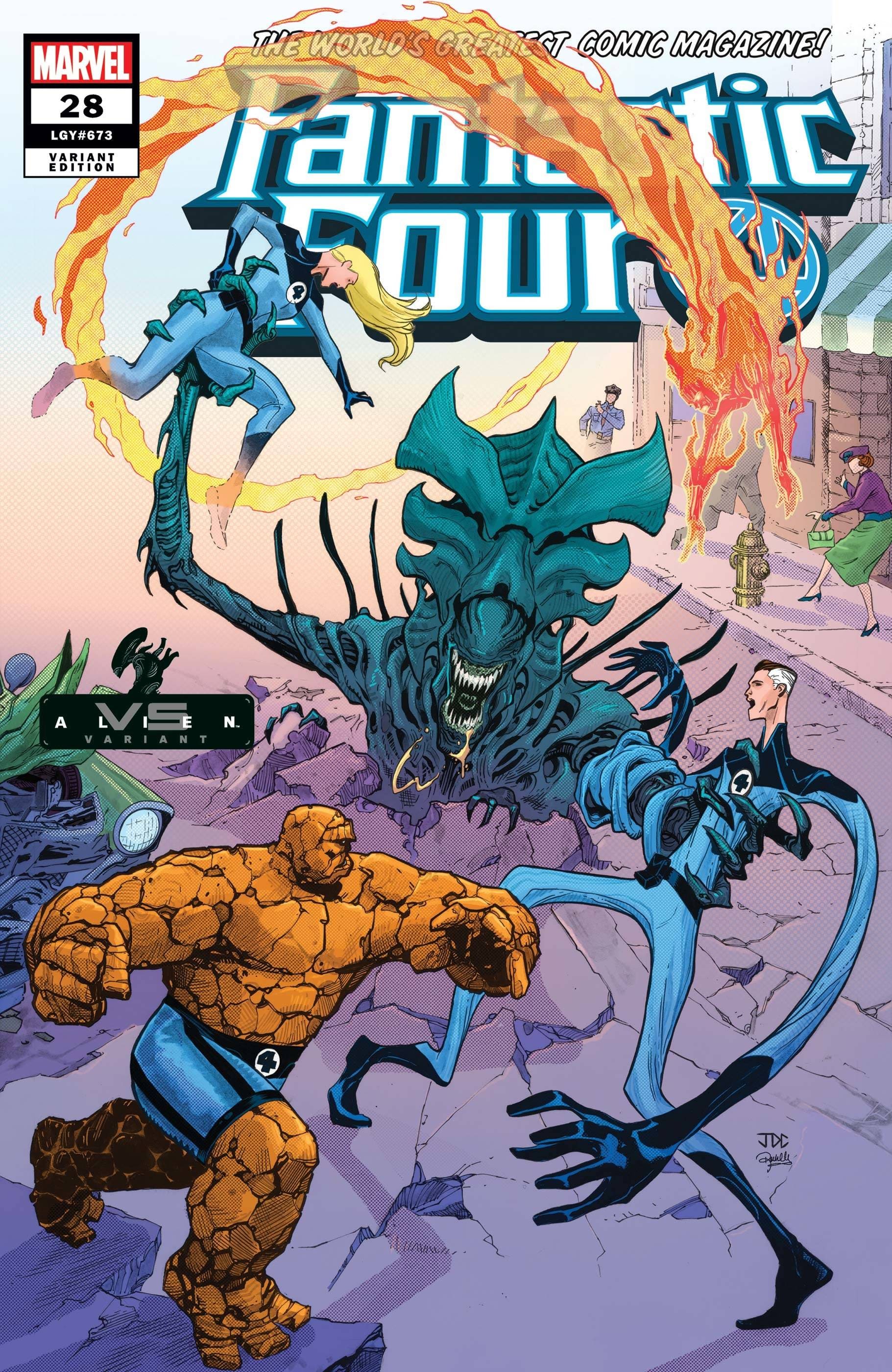 MARVEL COMICS COMIC BOOK FANTASTIC FOUR #28 CASSARA MARVEL VS ALIEN VAR EMP