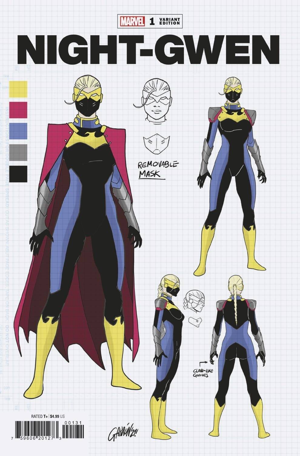 MARVEL COMICS COMIC BOOK HEROES REBORN NIGHT-GWEN #1 GARRON DESIGN VAR