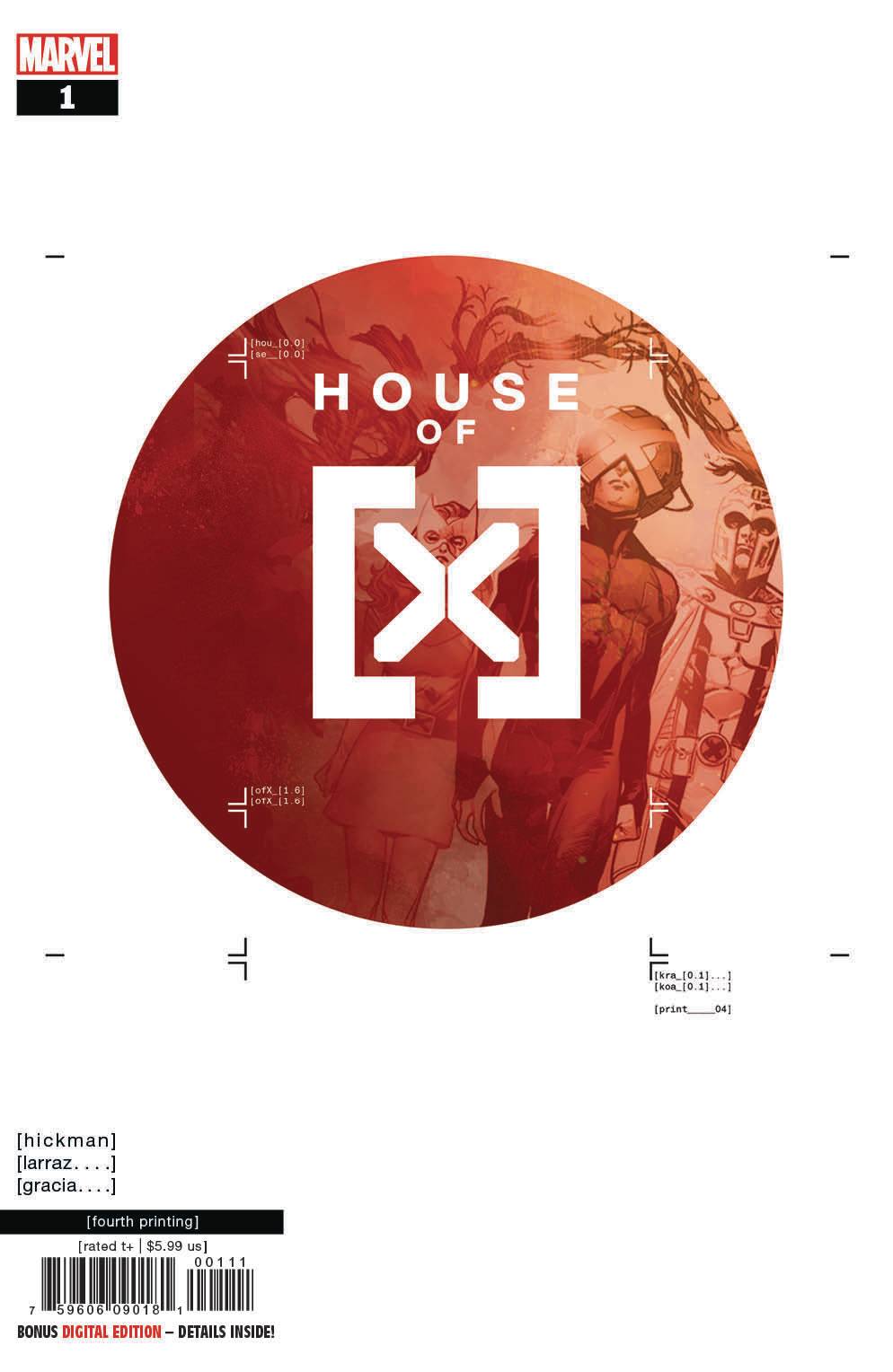 MARVEL COMICS COMIC BOOK HOUSE OF X #1 (OF 6) 4TH PTG LARRAZ VAR