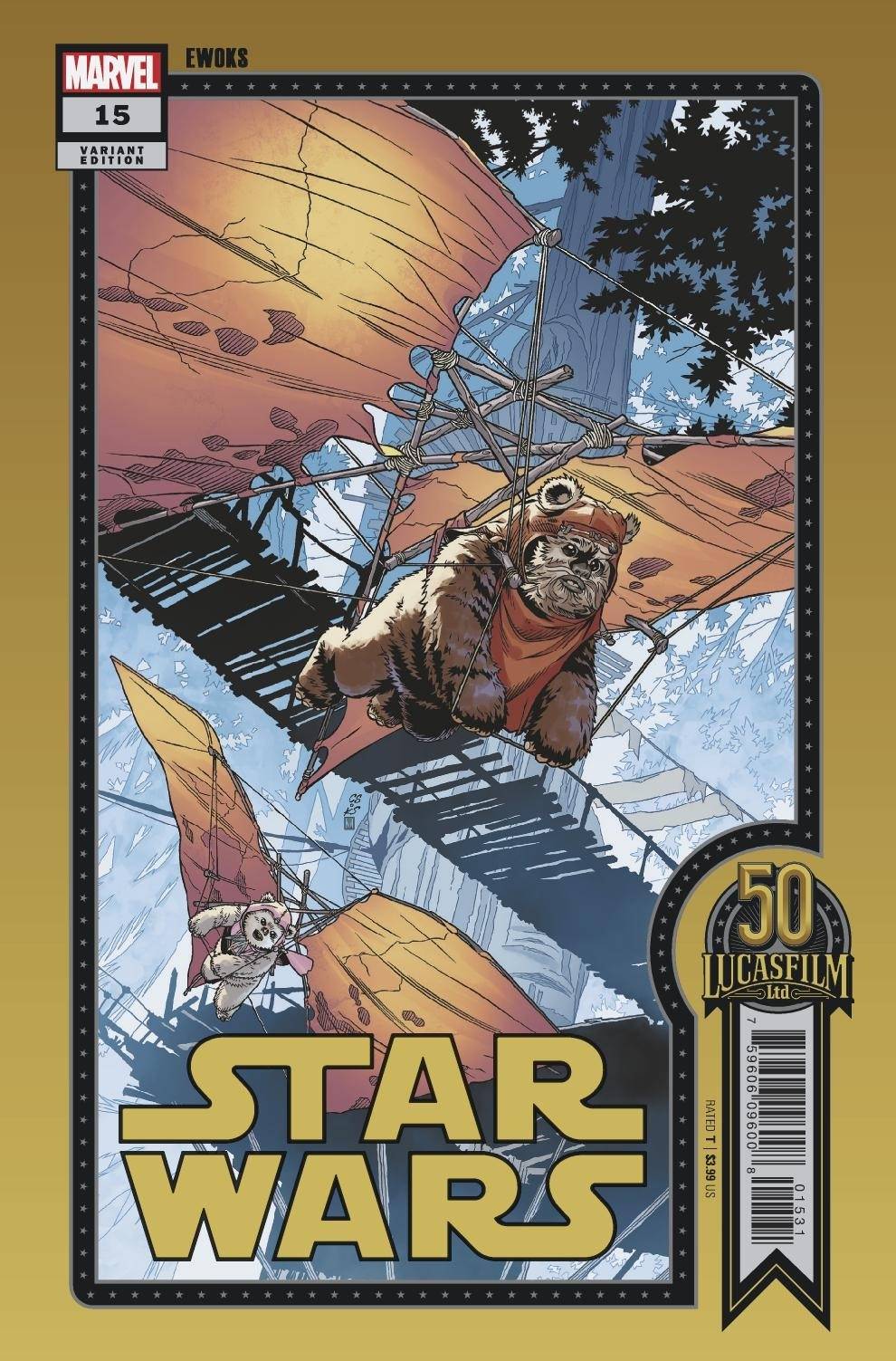MARVEL COMICS COMIC BOOK STAR WARS #15 SPROUSE LUCASFILM 50TH VAR WOBH