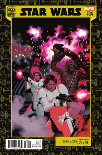 MARVEL COMICS COMIC BOOK STAR WARS #34 ACUNA STAR WARS 40TH ANNIV VAR