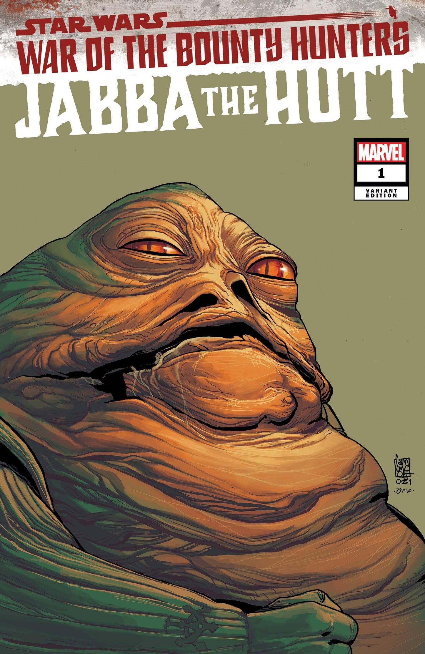 MARVEL COMICS COMIC BOOK STAR WARS WAR BOUNTY HUNTERS JABBA HUTT #1 HEADSHOT VAR