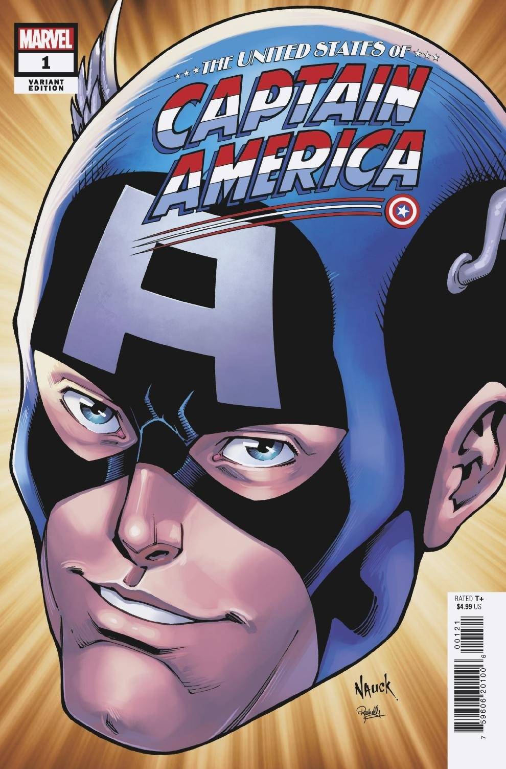 MARVEL COMICS COMIC BOOK UNITED STATES CAPTAIN AMERICA #1 (OF 5) NAUCK HEADSHOT VAR