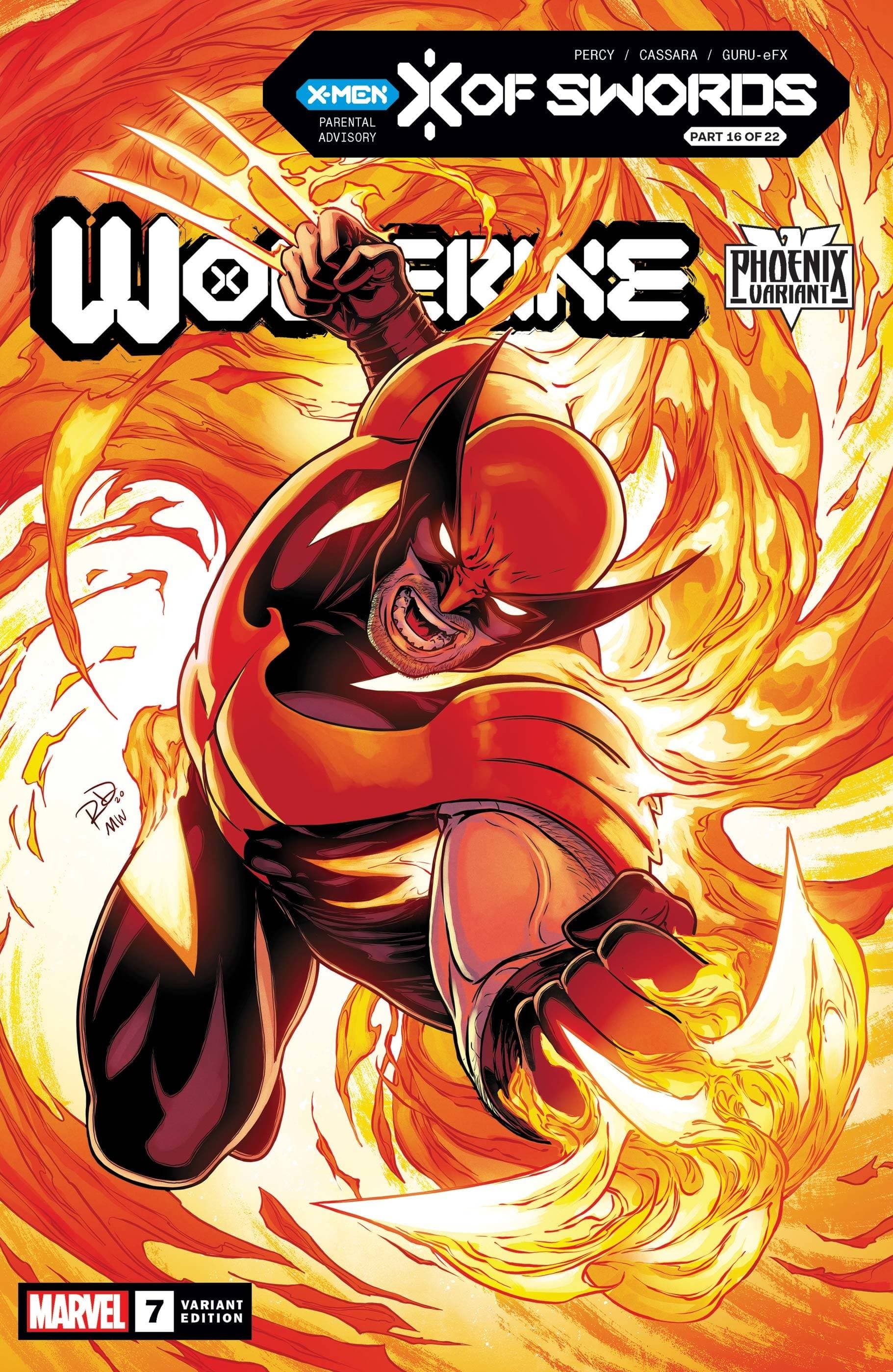 MARVEL COMICS COMIC BOOK WOLVERINE #7 DAUTERMAN WOLVERINE PHOENIX VAR XOS