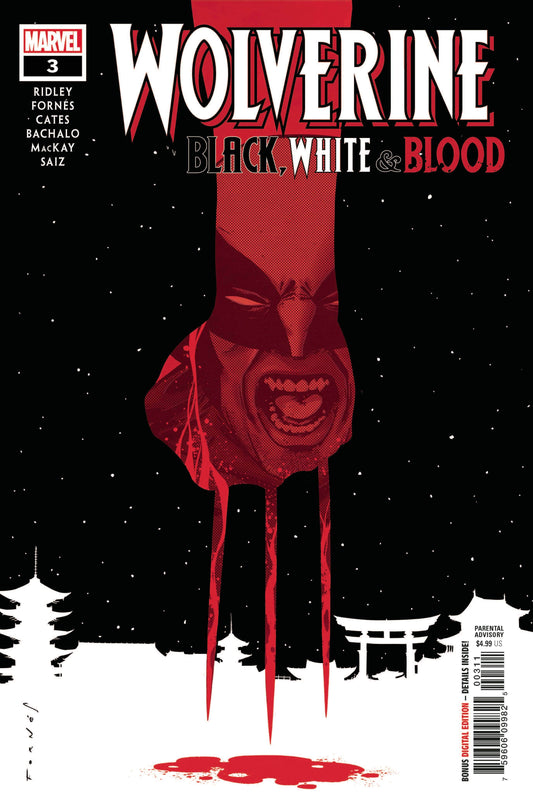 MARVEL COMICS COMIC BOOK WOLVERINE BLACK WHITE BLOOD #3 (OF 4)