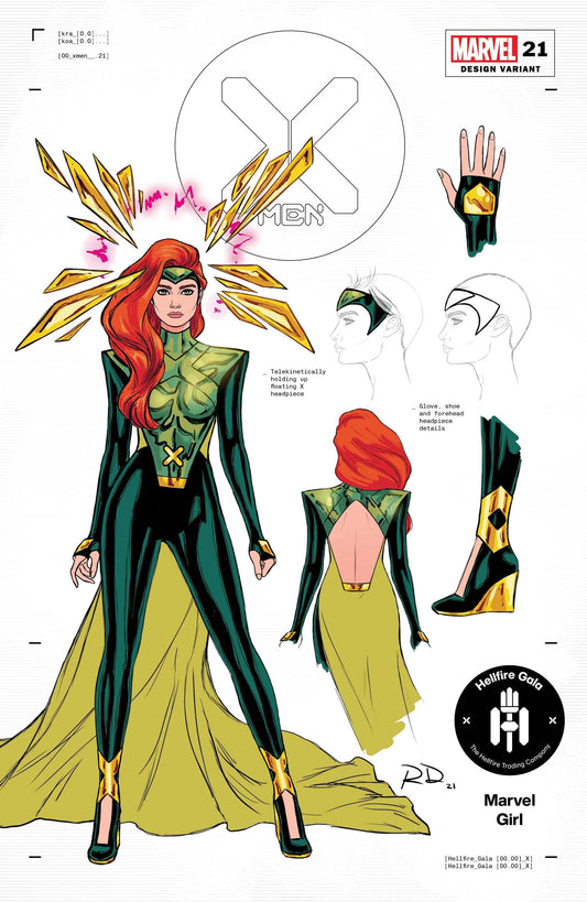 MARVEL COMICS COMIC BOOK X-MEN #21 DAUTERMAN JEAN GREY DESIGN VAR
