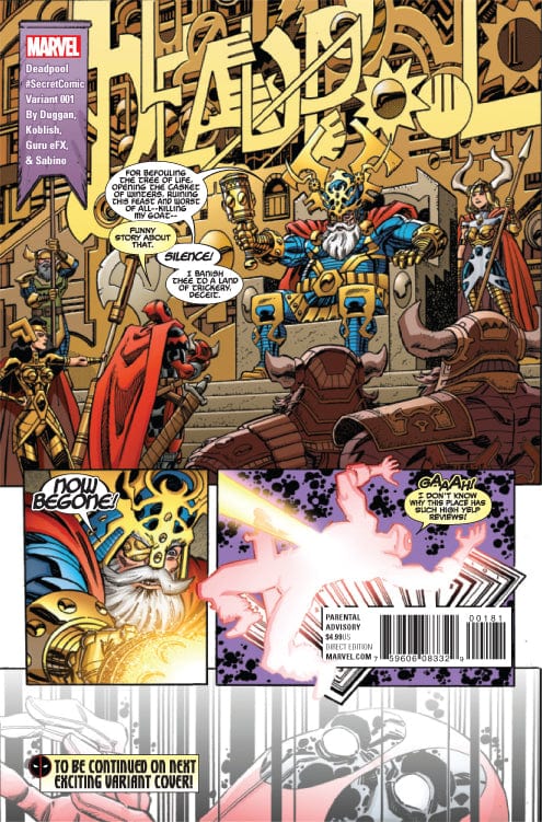 MARVEL COMICS Comics DEADPOOL #1 KOBLISH SECRET COMIC VAR