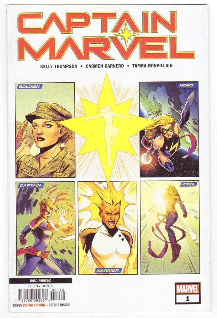 MARVEL COMICS Comics Fine CAPTAIN MARVEL #1 3RD PTG CARNERO VAR