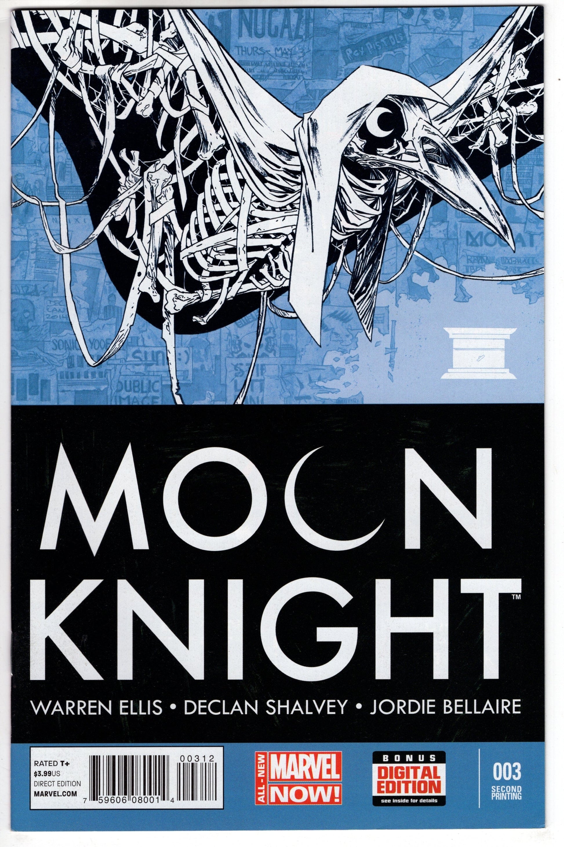 MARVEL COMICS Comics VF+ MOON KNIGHT #3 2ND PTG SHALVEY VAR ANMN